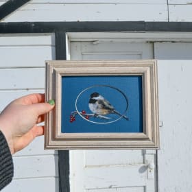 Chickadee Painting - Framed Original item