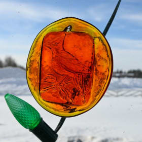 Pressed Glass Cardinal Ornament item