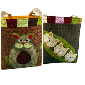 Stitchineedles Avocado Kitty design Handmade Tote item