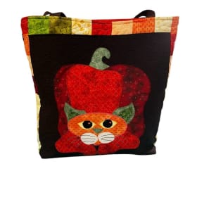Stitchineedles Pepper Kitty design Handmade Tote item