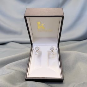 Timeless Elegance: Pearl & Diamond Drop Earrings item