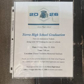 Grad Admission Tickets w/ VIP Parking for one (1) vehicle item