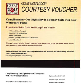 Great Wolf Lodge- One Night Stay in a Family Suite item