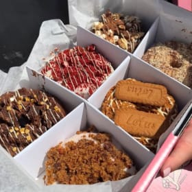 Box of 4 Cat Burglar Dough Co Vegan Doughnuts item