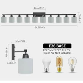 10 Light Black Vanity Lights for Giant Mirror, Bathroom Vani item