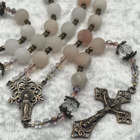 "A Mother's Heart" Rosary Rose Adventurine & Crystal item