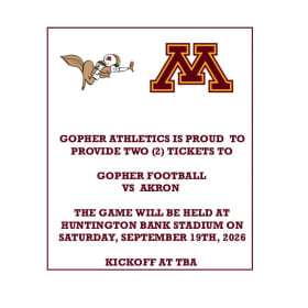 U of M Gopher Football vs. Akron - 2 Tickets item