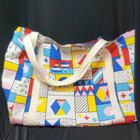 Bold & Adorable – Geometric Tote + Dog Card Set! item
