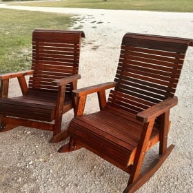 Pair of large wooden rocking chairs - 3 tickets for $50 item