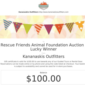 Kananaskis Outfitters Gift Certificate – $100 Adventure Cred item