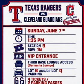 Texas Rangers Tickets -  4 Tickets for $50 item