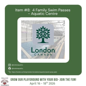 Item #8: 4 Family Swim Passes - Aquatic Centre item