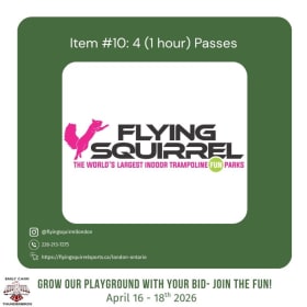 Item #10: 4 (1 hour) Passes - Flying Squirrel London item