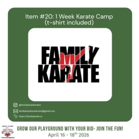 Item #20: 1 Week Karate Camp & T-shirt item