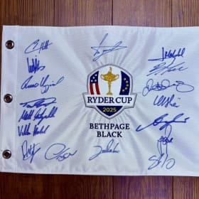 2025 Ryder Cup Europe Team Signed Flag (Signed by Full Team) item