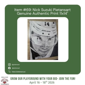 Item #69: Nick Suzuki Pietansart Authentic Print 11x14" item