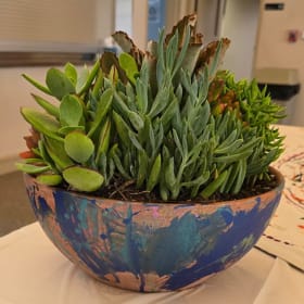 Sunflowers Painted Pot item