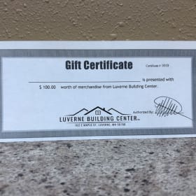 Luverne Building Center $100 Gift Card item