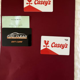 Car package - Casey's and Pro-Clean gift cards - $170 value! item