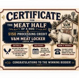 1/2 Hog &$150 Meat Processing Credit item
