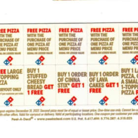 Dominos Pizza Card item
