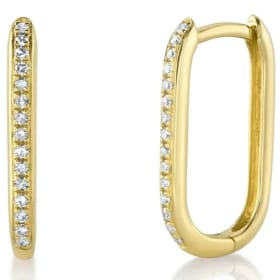 Diamond Oval Hoop Huggies by Shy Creation at Perrara Jewelry item