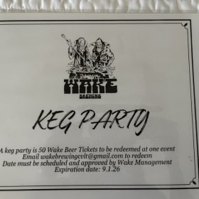 Wake Brewing Keg Party - Up to $350 value! item