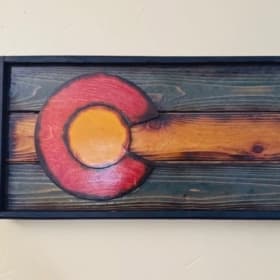 Colorado Wood burning sign item