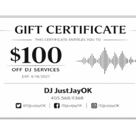 #29 $100 Off DJ Services – Gift Certificate item