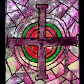 Pillar Cross 8 x 10 Stained Glass item