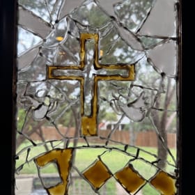 Golden Cross 8 x 10 Stained Glass item