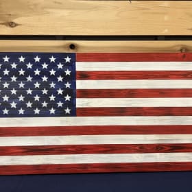 Handmade wood American flag item