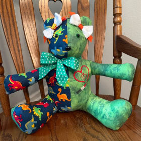 106 - Handmade With Heart: RAWR Dino Bear Green item