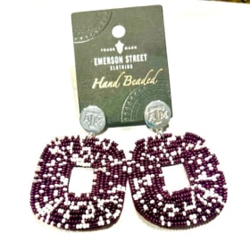 Texas A&M Hand-Beaded Statement Earrings item
