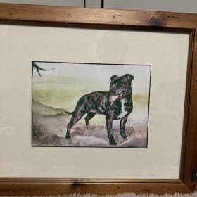 Original staffy watercolour item