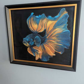 Pastel Painting of Betta Fish by Hilda Dawley item