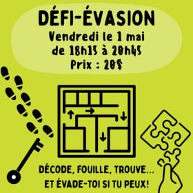 Défi-Évasion - 1er mai @18h15-20h45 item