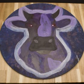 "Cosmic Cow" β Original Circular Canvas item