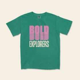 KIDS BOLD EXPLORER T-SHIRT - Kelly Green & Pink item