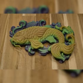 3D Art In The Attic β 3D Printed Iridescent Koi Fish Sculptu item