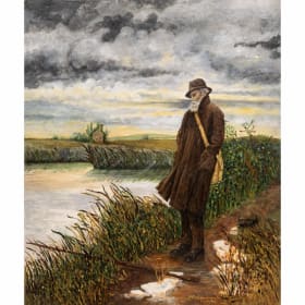 "Silent Cast" oil on canvas by Martin Miller 10/4/79 item