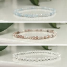 3 Sterling Silver & Genuine Gemstone bracelets ($125 value) item