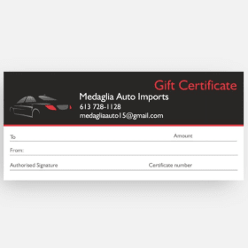 Medaglia Auto Gift Card item