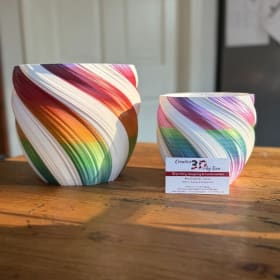 3D Printed Rainbow Swirl Flower Pots item
