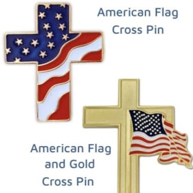 Cross/Flag pins item