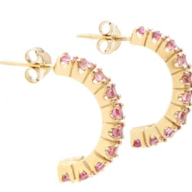 Natural Pink Tourmaline Hoop Earrings (1.20 CTW) – 18K Gold item