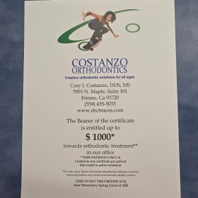 $1000 off treatment at Costanzo Orthodontics item