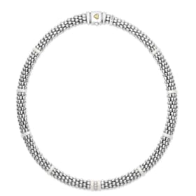 White Single Station Diamond Caviar Necklace item