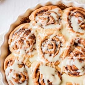 Pan of Homemade Cinnamon Rolls item