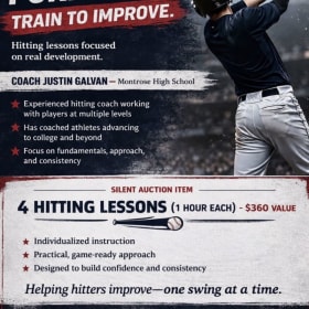 Four Hitting Lessons with MHS Baseball Coach Galvan item